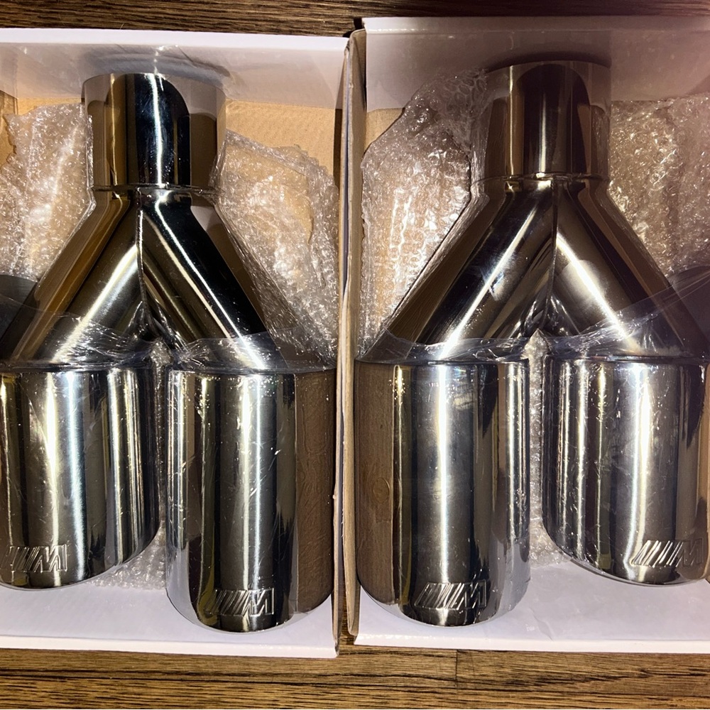 Stainless Steel Exhaust Tips for bmw set of 2 chrome